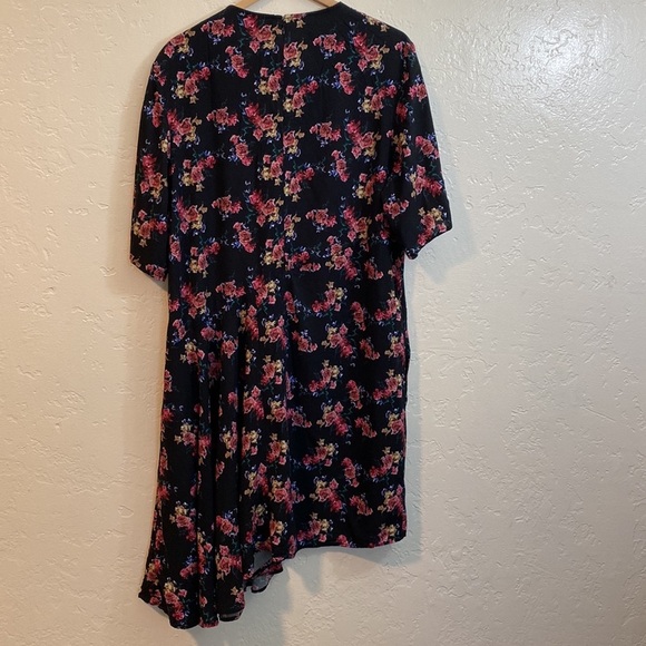 Public School NY Rima Asymmetrical Floral Short Sleeve Dress Size US 6 - Picture 4 of 8